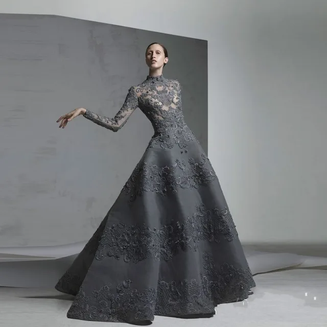 dark gray prom dresses