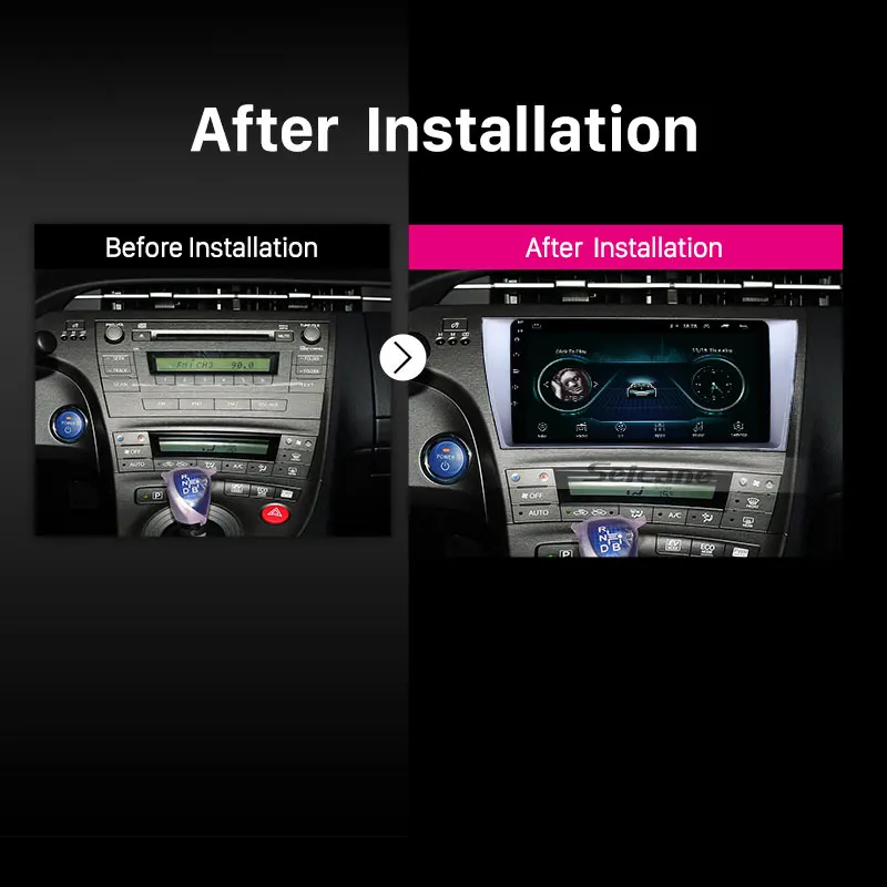 Best Seicane Android 8.1 2 Din Car radio Multimedia Video Player GPS For Toyota Prius 2009 2010 2011 2012 2013 Left hand driver 2