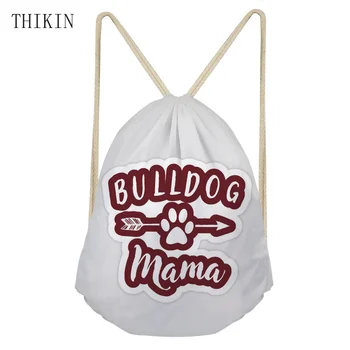 

THIKIN Cute Bulldog Mama Style Printing Sports Bag Customized Waterproof Backpack Swimming Bag for Children Girls Boys 2019