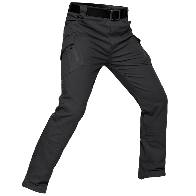 ReFire Gear IX9 Cargo Pants Outdoor Hiking Sport Climbing Pants men Cotton Breathable Muti-Pockets Anti-Pilling Fishing Trouser - Цвет: Black