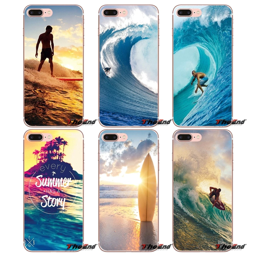 

For iPhone X 4 4S 5 5S 5C SE 6 6S 7 8 Plus Samsung Galaxy J1 J3 J5 J7 A3 A5 2016 2017 Covers Sea wave surf summer surfing ocean