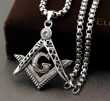 

Men 316L Stainless Steel Masonic Symbol Freemason Pendant Necklace