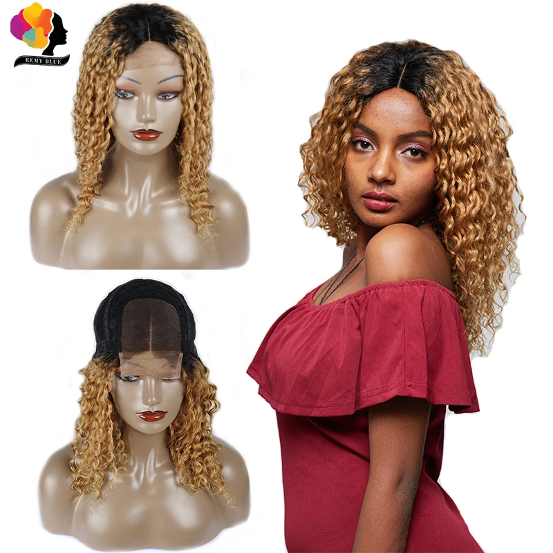 

1B 27 Deep Wave Honey Blonde Lace Front Wig Peruvian Lace Front Ombre Human Hair Wig Black Women Thick Remy Hair 150 Density Wig