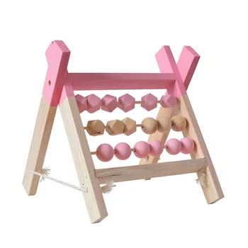 

Children Wooden 3 Rows Kids Baby Toys Wooden Abacus Small Calculator Handcrafted Early Educational Children's Calculating Beads