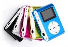 Metal clip mp3 player +Earphone+UBS cable with LCD screen display support 16GB TF card 20pcs per lot Fedex Free.