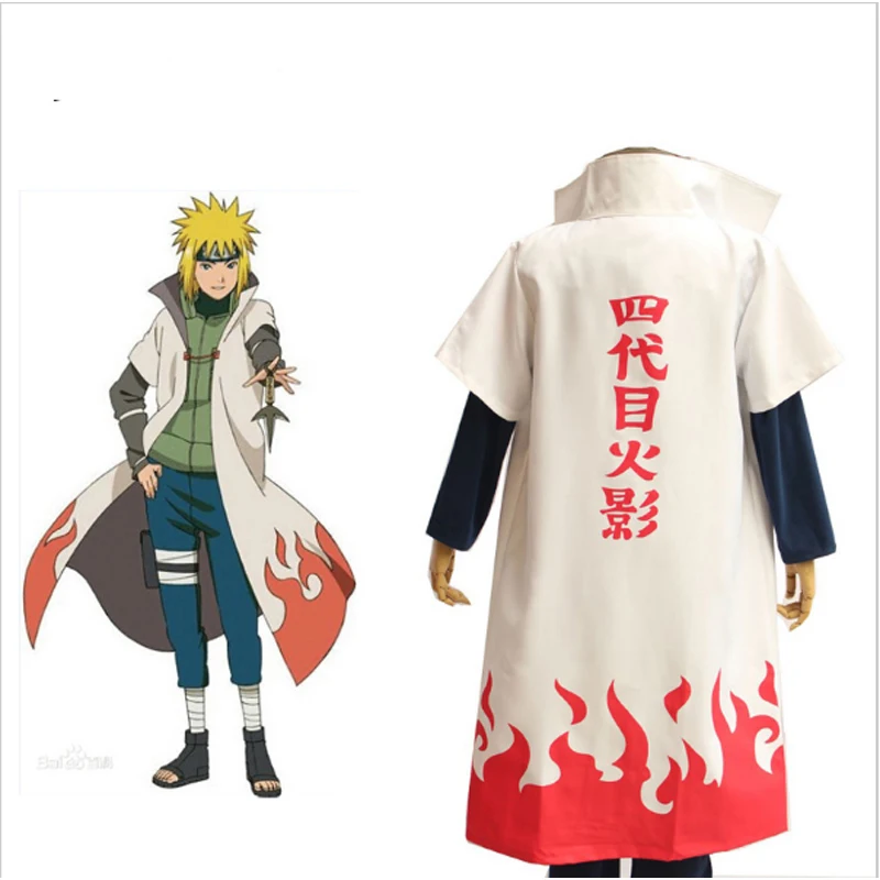 Anime Naruto Cosplay Costume Fouth Hokage Namikaze Minato Uniform Cloak 