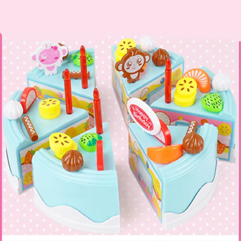

high grade gift box 37pcs set 73pcs set DIY Fruits Birthday Cakes Kitchen Cut Toys Girls' play house Toys