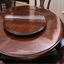 Diâmetro 40-140cm transparente toalha de mesa redonda de vidro macio impermeável nova toalha de mesa do agregado familiar do pvc toalha de mesa do hotel