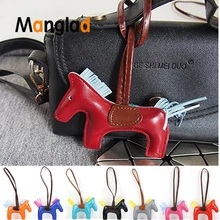 Cartoon Pony Plush Doll Kids Toy PU Fur Ball Key Chain Pendant Girl Bag Phone Ornaments Decor