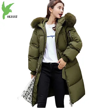 

Winter Parkas Womens 2018 New Cotton jacket Student Hoodies Top Plus size Thick Warm Female Long Down cotton Coats Hot sale 1970
