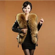 Кожаное пальто размера плюс 6XL, женская кожаная куртка, женская кожаная куртка, мотоциклетная куртка с меховым воротником, черное зимнее пальто для женщин H206