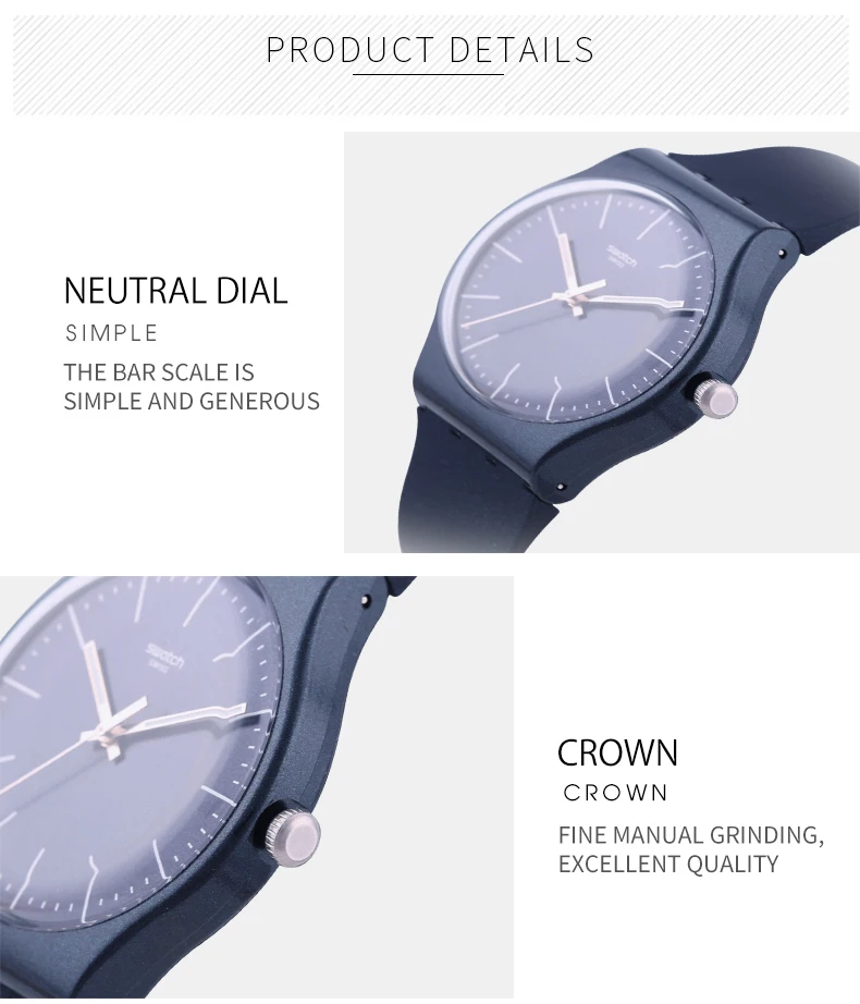 Часы swatch оригинальные цветные серии модные кварцевые часы SUON136