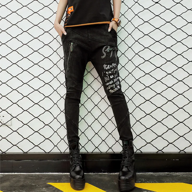 Max LuLu, модные корейские стильные женские штаны-шаровары, женские черные джинсы с принтом, пуш-ап, уличная одежда, женские джинсовые повседневные штаны