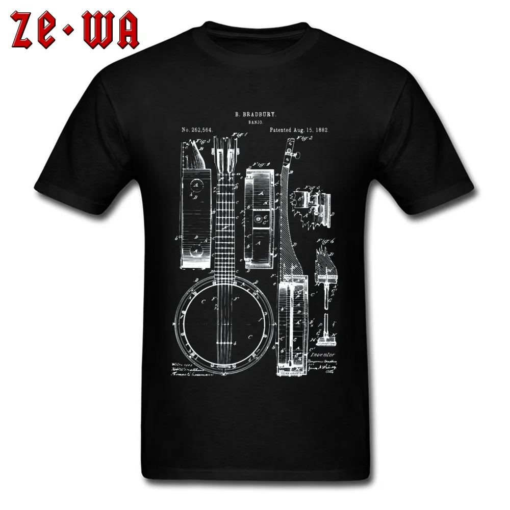 Group T Shirt Short Sleeve Printed On 2018 Popular Men April FOOL DAY Tops Shirts Printed On Top T-shirts O Neck Cotton Fabric Banjo Patent T Shirt 1882 -4314 black
