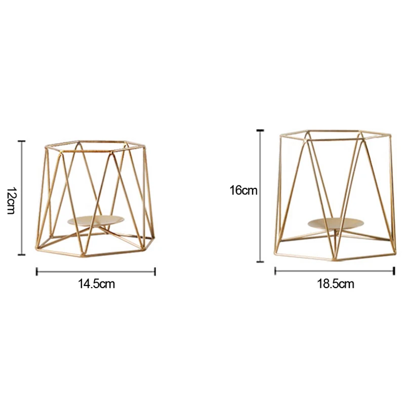 Nordic геометрический кованого железа подсвечник Золотой Минималистский морокканский подсвечник спальня настольные украшения реквизит золото