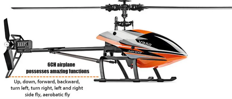 WLtoys V950 большой вертолет 2,4G 6CH 3D6G система бесщеточный Радиоуправляемый вертолет RTF игрушки дистанционного управления