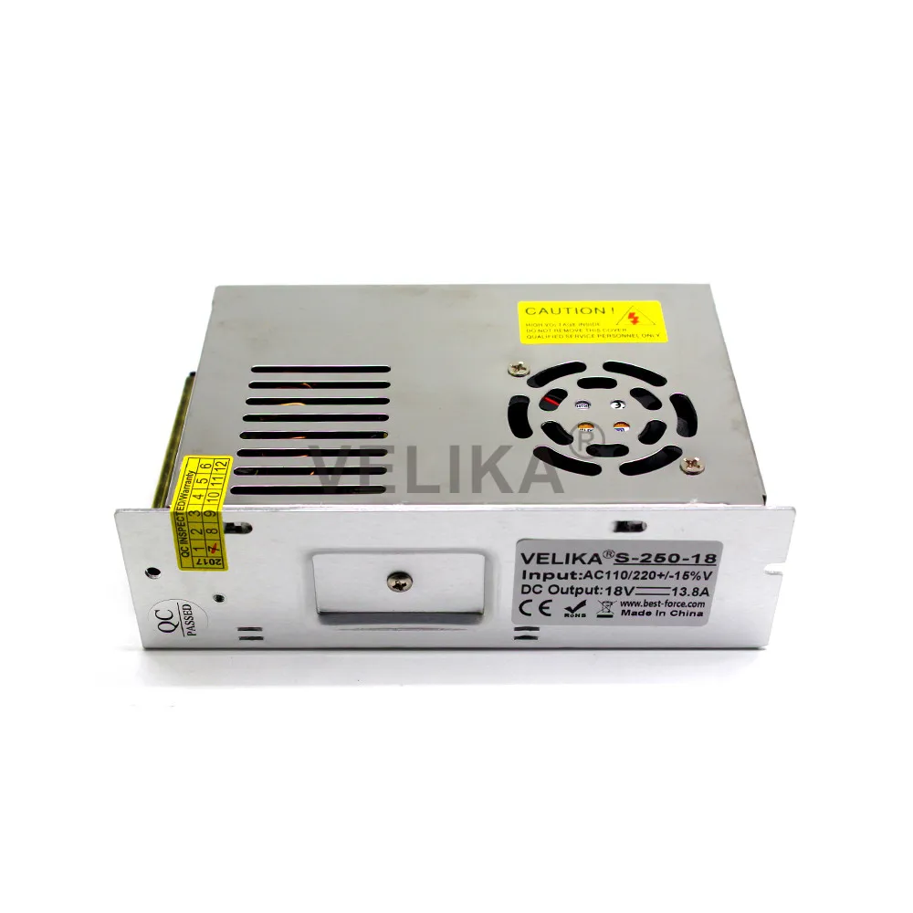 Профессиональный переключатель источник питания 18В 13.8A 250 W драйвер адаптера питания Трансформатор 110 V 220 V AC DC18V импульсивный источник питания для ЧПУ видеонаблюдение двигатель подвесной светильник