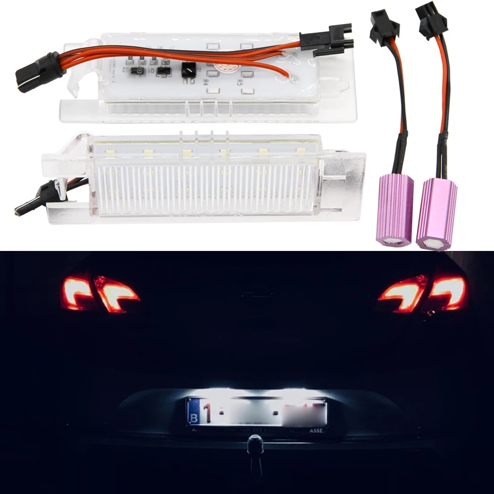 2 шт. 12 В SMD 3528 белый свет 18 светодиодов номерной знак лампа для Vauxhall Opel Astra Corsa D H Zafira