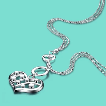 

Silver necklace, 925 silver necklaces for women love fashion and personality silver pendant necklace Lovely sweet style