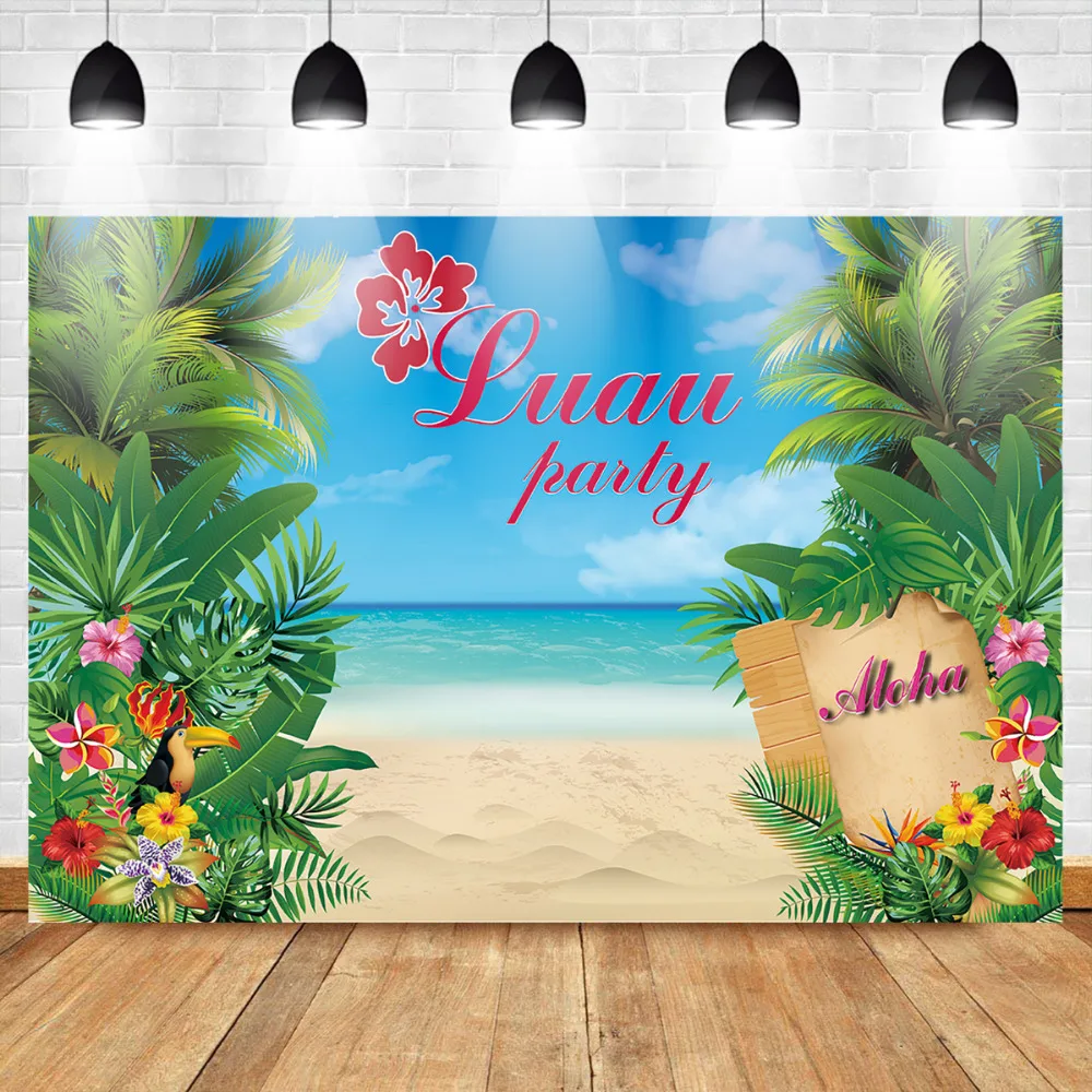 

Mehofoto Beach Theme Backdrop Birthday Party Background Folral Photo Backdrop Feast Banner Photography backdrop