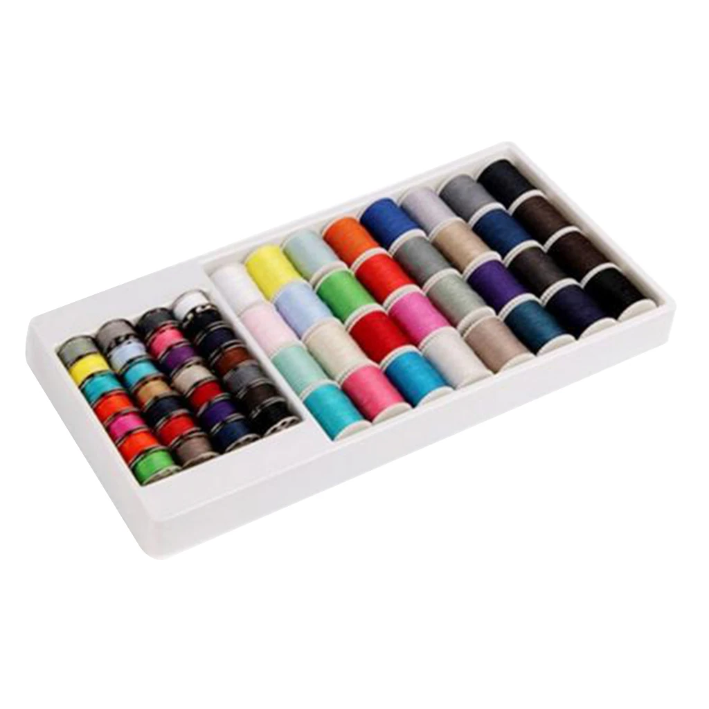 60 Pieces Assorted Sewing Machine Thread Kit Set Sewing Machine Spool Bobbin Kit Reel Hand Sewing Thread