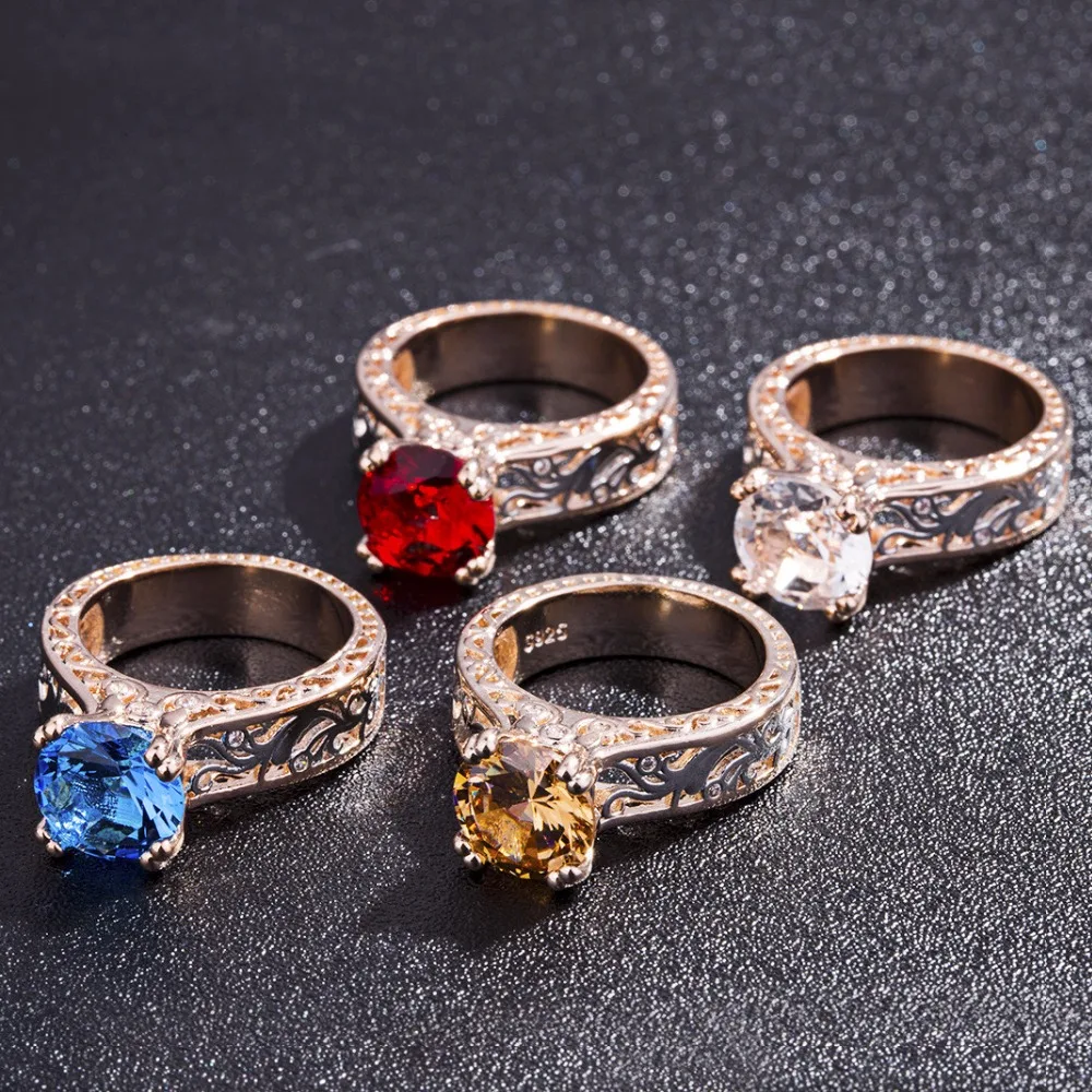 Новое серебряное и Золотое обручальное кольцо для женщин из цветного циркона, хрусталя, Прямая поставка