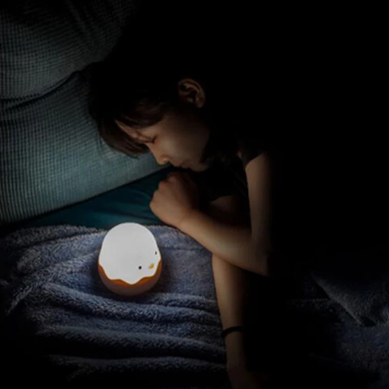 3D LED Eggshell Chicken Night Light Tumbler Silicone Lamp Bedroom Table Desk Home Party Decoration Kids Night Lights (6)