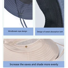 Мужская мягкая широкополый охотничий альпинистский Альпинизм дышащая Солнцезащитная шляпа с ремешком с защитой от ультрафиолетовых лучей для занятий спортом на открытом воздухе