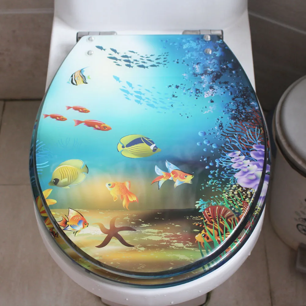 40*33CM UVO style High grade Underwater world pattern Stainless steel slow down hinge Resin