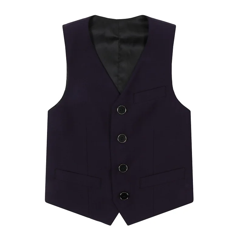 Костюм для мальчиков; жилет; детский деловой черный жилет; одежда для выступлений на фортепиано; Детские вечерние школьные жилеты для джентльменов; Cosume - Цвет: purple