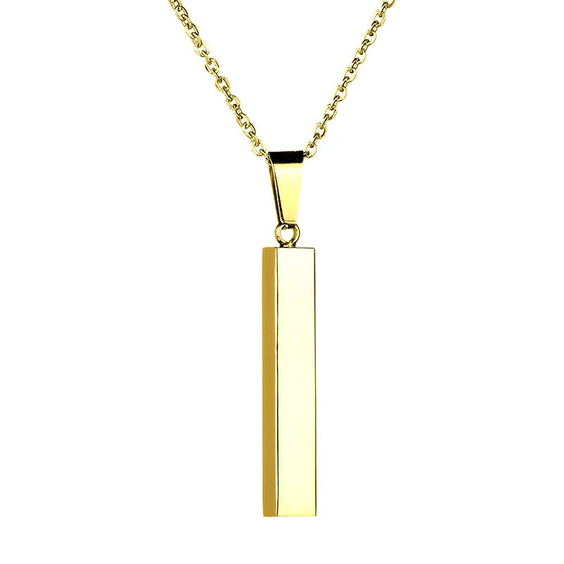 custom name stainless necklace pendant necklace free laser engravein