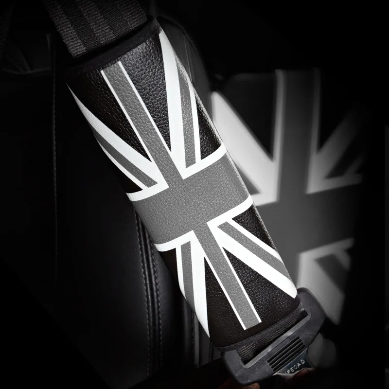 Car Seat Belt Cover Shoulder Cotton Pockets Embroidered For BMW mini Cooper R50 R52 R55 R56 R57 R58 R59 R60 R61 car stowage (9)