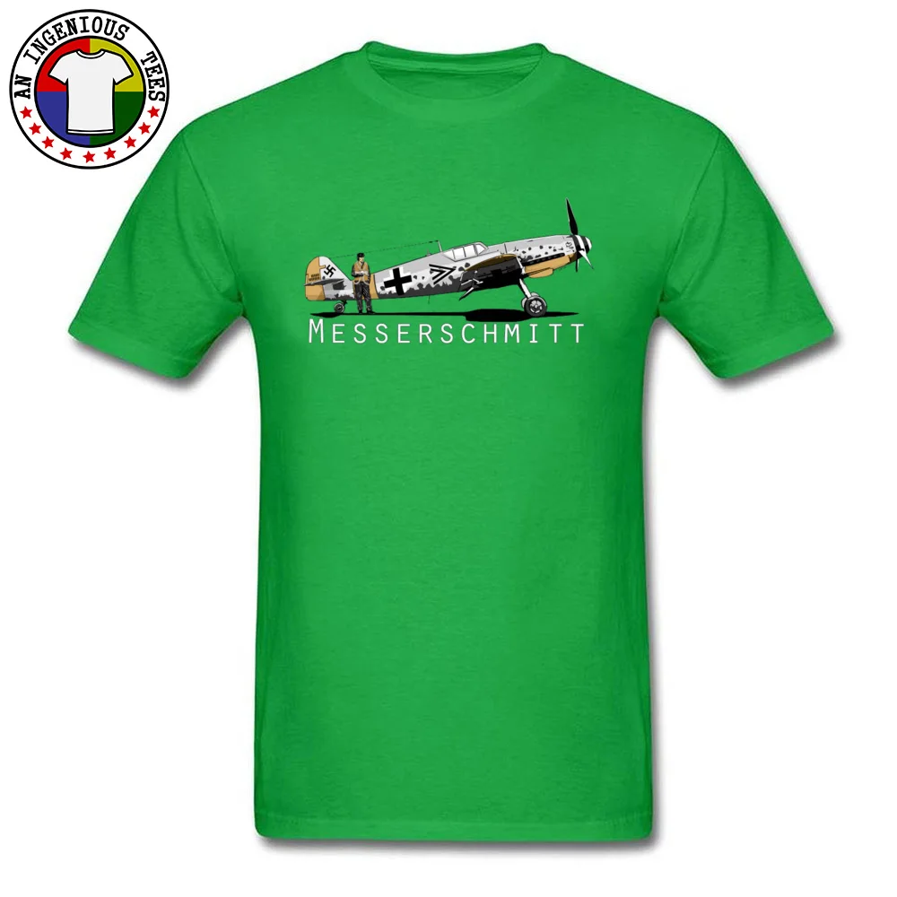 Cotton Boy Short Sleeve Messerschmitt BF109 T-shirts Printed On Tops T Shirt Funny Personalized O Neck Tee Shirt Messerschmitt BF109 green