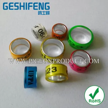 

400pc custom 6.5MM-14MM free shipping SHORT Aluminium with Plastic Pigeon Ring NEW