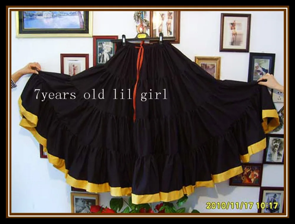 

cotton 4tiered 20yards Ats Gypsy tribal belly dance skirt with border EI08