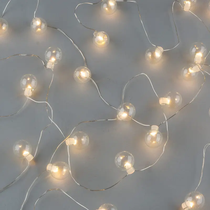 Глобус светодиодный Сказочный свет теплый белый серебряный провод батарея лампа гирлянда освещение рождественские огни для вечерние украшения праздника гирлянда
