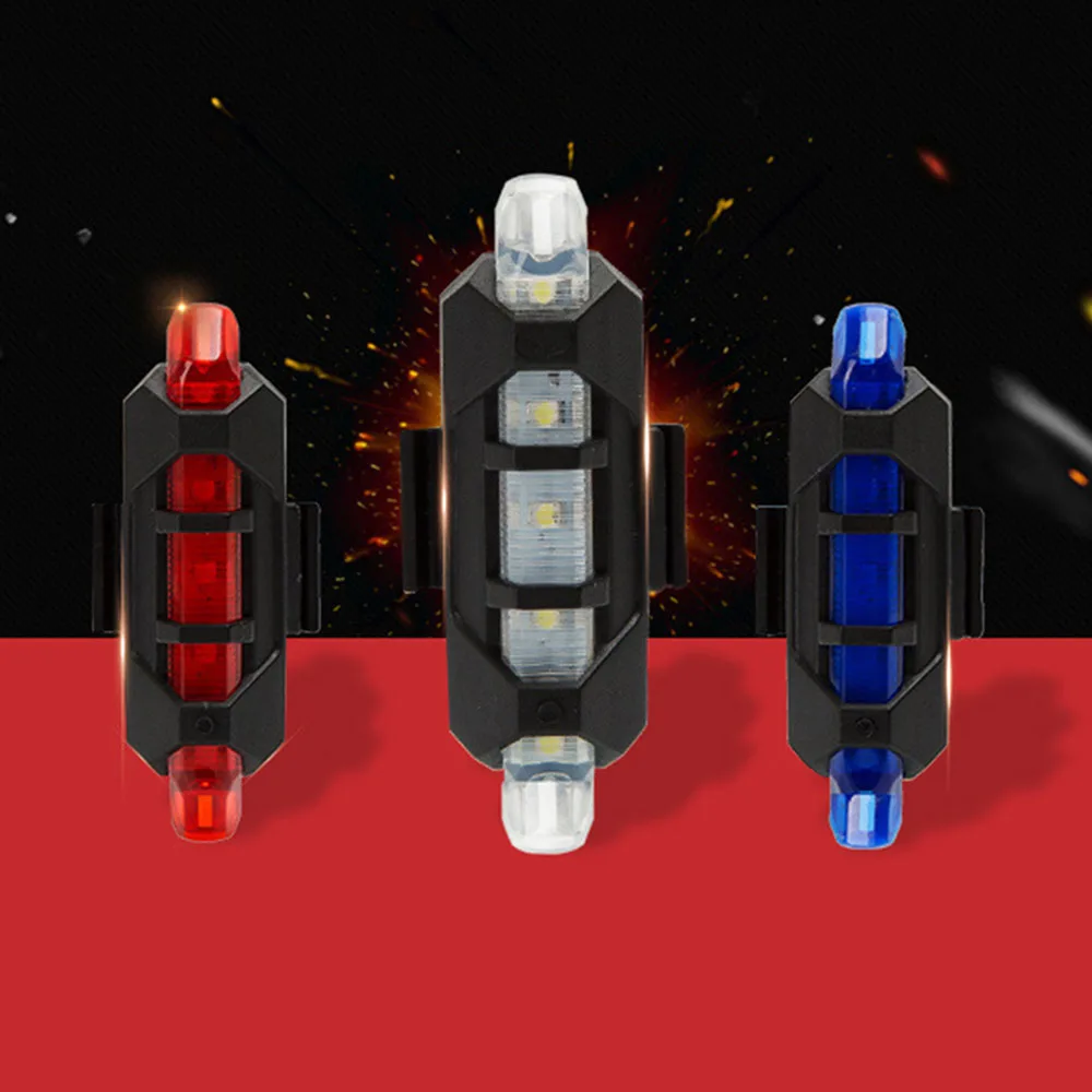 Perfect 2017 Portable 5 LED USB MTB Road Bike Tail Light Rechargeable Safety Warning Bicycle Rear Light Lamp Cycling Bike light 15