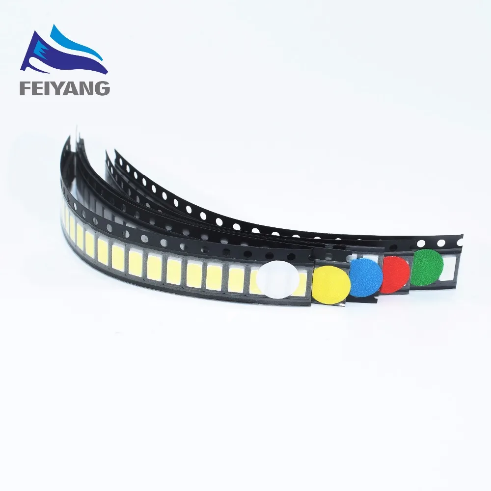 100 шт. 5630 SMD LED 5730 SMT LEDS 20 каждого красного/синего/зеленого/желтого/белого цвета