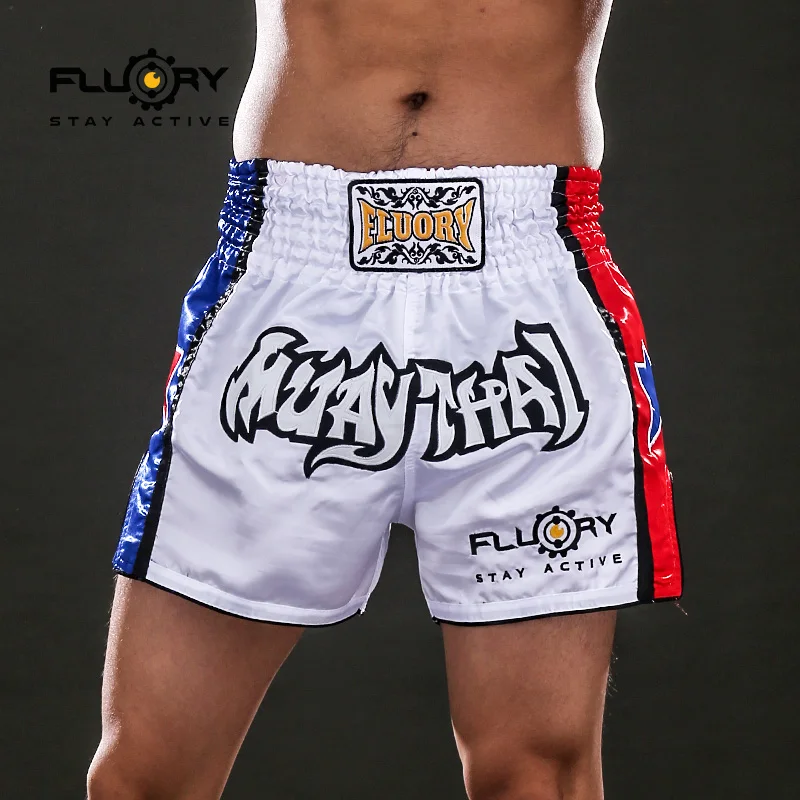 Fluory боксерские шорты для тайского бокса fightwear синие и красные звезды на заказ Муай Тай шорты