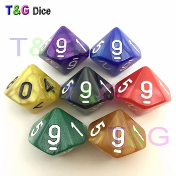 

5pcs/set High Quality Random 5 Pieces D10 Dice Set with Marble effect,Number 0-9 Gifts
