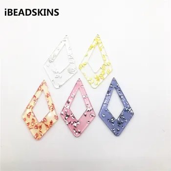 

New arrival! 58x35mm 50pcs/lot clear acrylic rhombus-shape charms for stud earrings/earrings accessories/Earring parts DIY