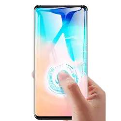 100 шт/партия полное покрытие из закаленного стекла для samsung galaxy S10 PLUS S10E S9 S8 NOTE10 PRO протектор экрана отпечатков пальцев разблокировка flim