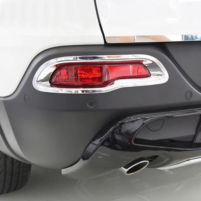 

ABS Chrome FOR Jeep Cherokee KL 2014 2015 2016 2017 2018 Car rear fog lamp light frame Cover Trim sticker Accessories 2pcs
