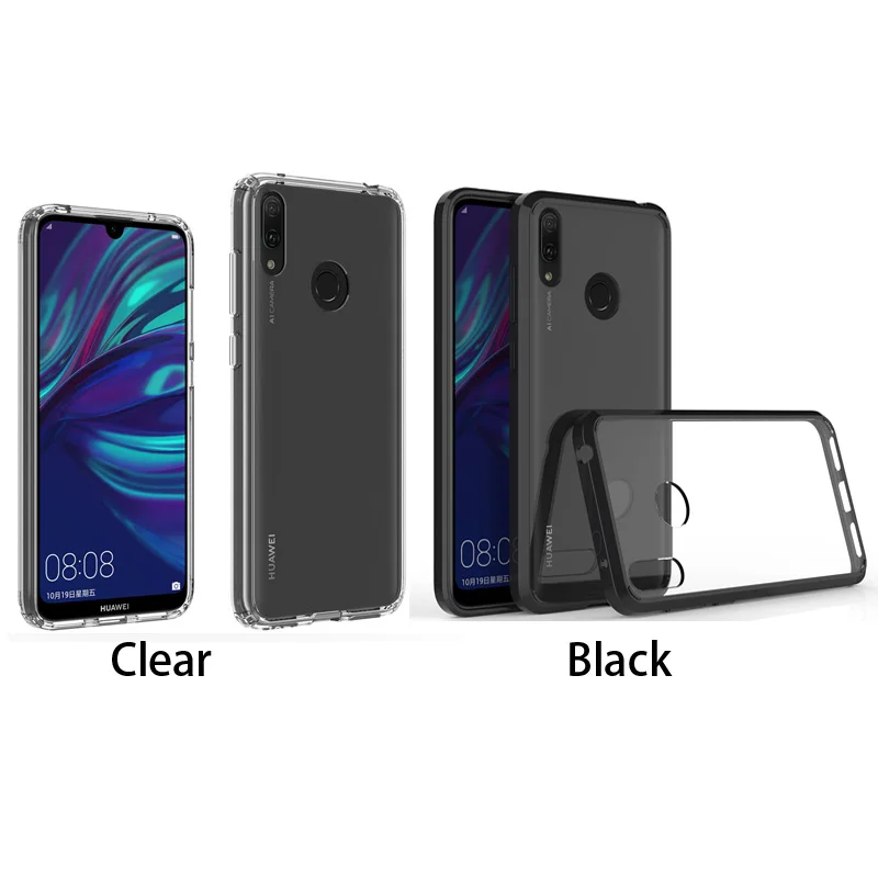 50 шт./лот для huawei Y7 2019 мягкая рамка ультра тонкий противоударный Прозрачный