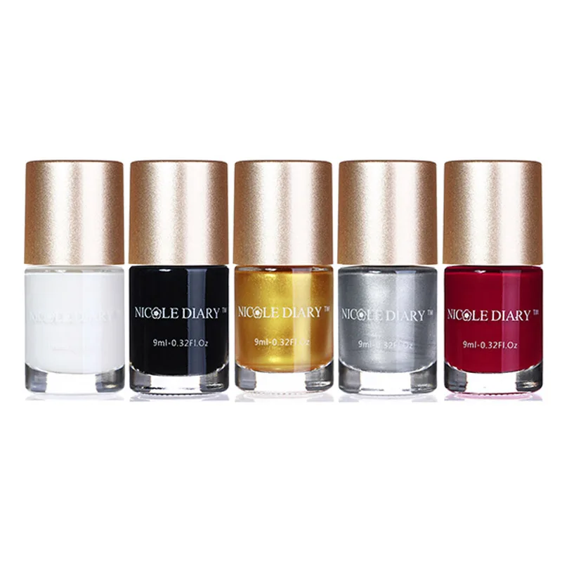 

5 Bottles NICOLE DIARY 9ml Stamping Polish Spring Series Nail Art Lacquer Varnish Polish 21 Colors Avilable