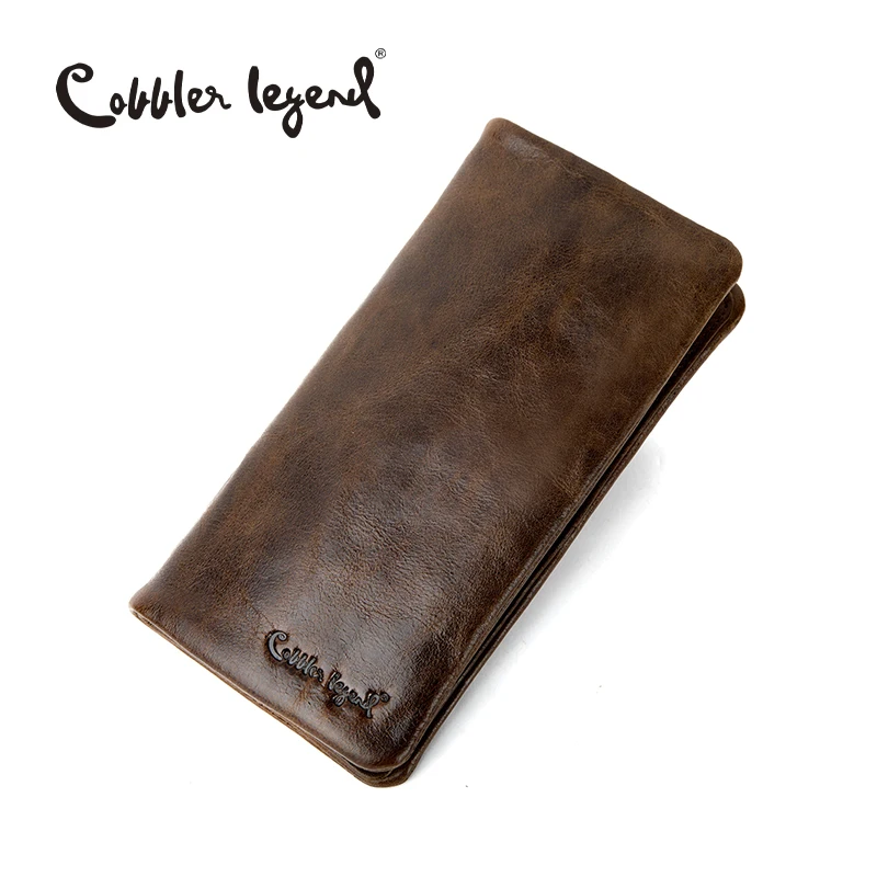 

Cobbler Legend Fashion Men's Wallet Male Brown Clutch Real Leather Wallets Business Style Card Holder Luxury Designer Long Purse