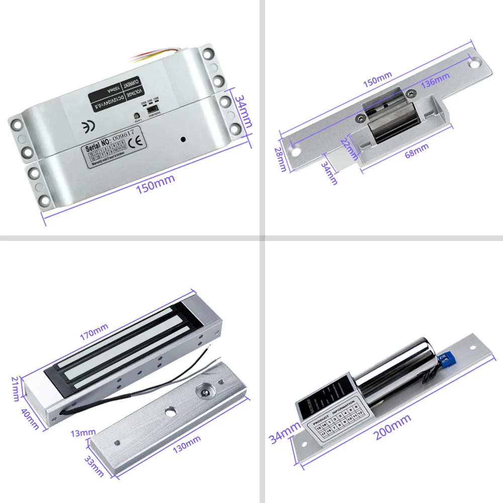 OBO HANDS rfid биометрическая система контроля доступа отпечатков пальцев комплект Электрический магнитный/болт/ударный замок для двери+ источник питания полный комплект