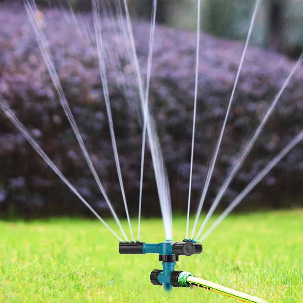 360 Degree Rotating Lawn Sprinkler with 3 Arms Adjustable Automatic