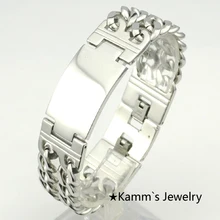 Потерять продвижение деньги! Мода Для Мужчин's 316L Нержавеющая сталь ID браслеты wo Для мужчин S Байкер ювелирные изделия Pulseiras kb030