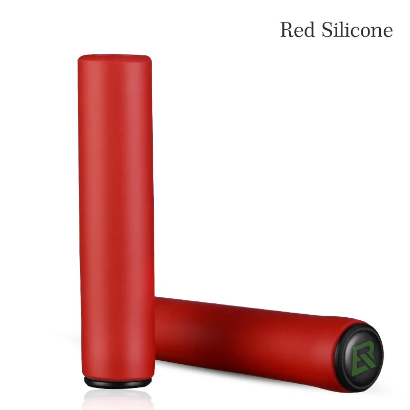 ROCKBROS велосипедные ручки MTB силиконовые губчатые накладки на ручки Анти-занос, удар-поглощающие мягкие велосипедные ручки Ultraight велосипедный руль - Цвет: Red Silicone